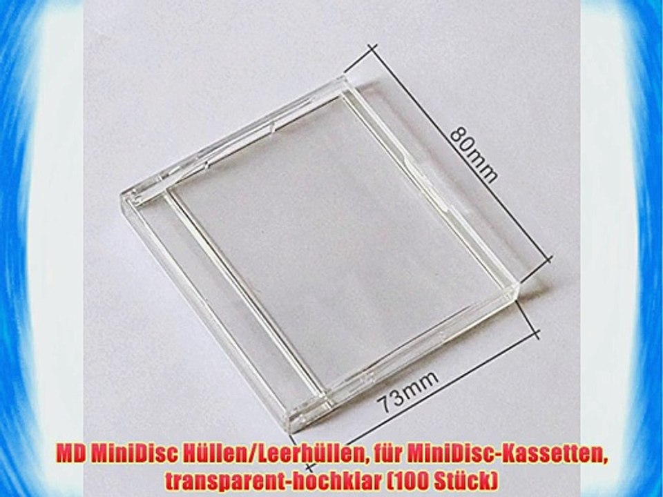 MD MiniDisc H?llen/Leerh?llen f?r MiniDisc-Kassetten transparent-hochklar (100 St?ck)