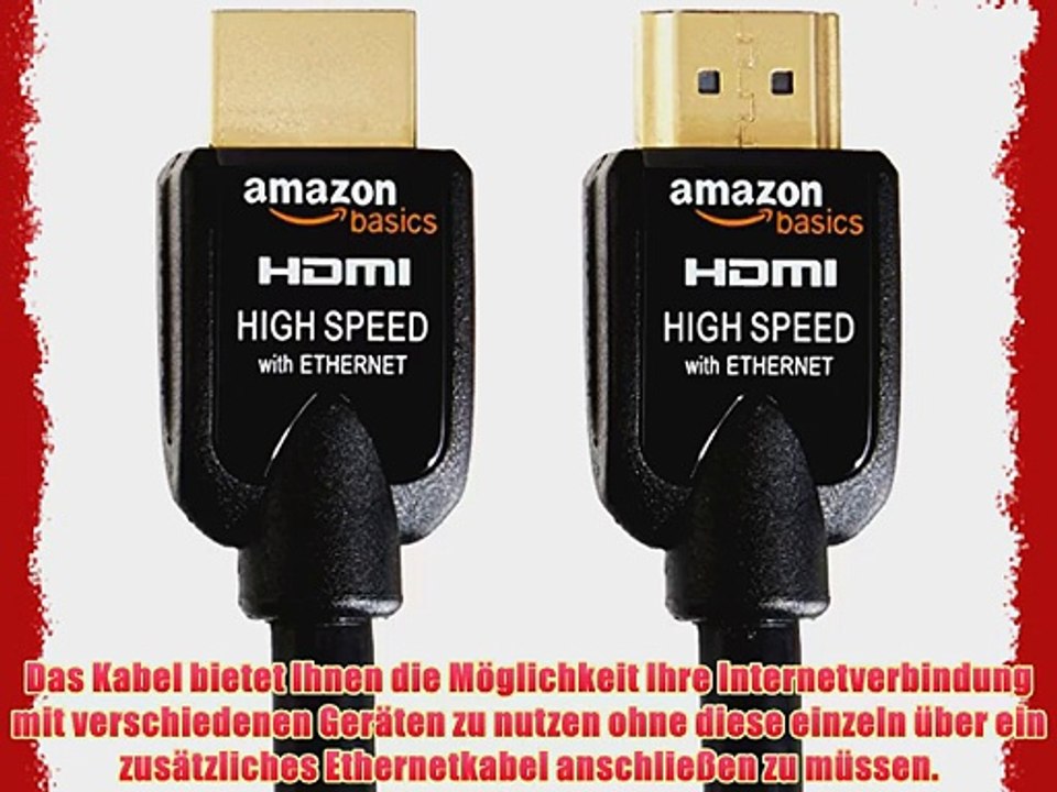 AmazonBasics Hochgeschwindigkeits-HDMI-Kabel (Ethernet 3D und Audio-Return) 762 m