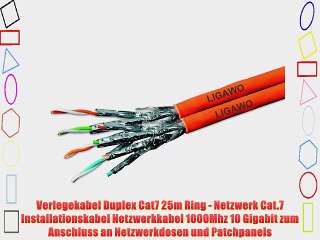 Verlegekabel Duplex Cat7 25m Ring - Netzwerk Cat.7 Installationskabel Netzwerkkabel 1000Mhz