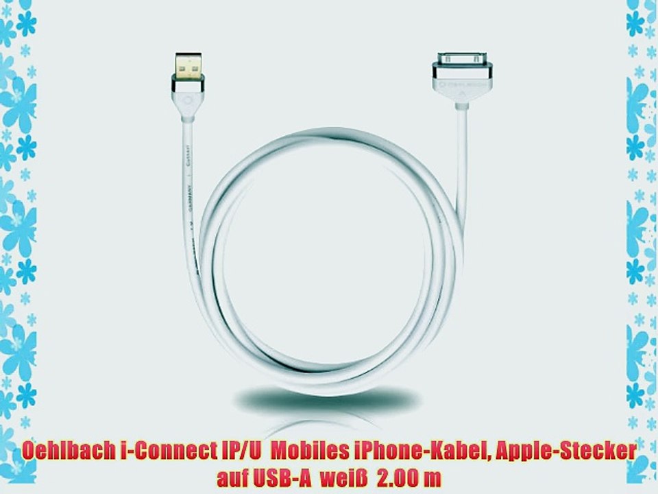 Oehlbach i-Connect IP/U  Mobiles iPhone-Kabel Apple-Stecker auf USB-A  wei?  2.00 m