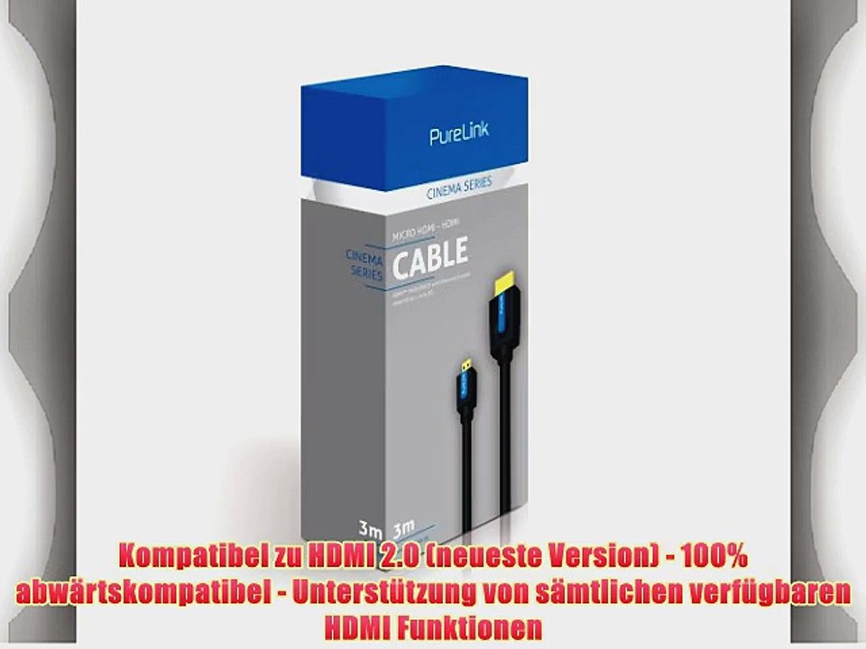 PureLink CS1200-030 - High-Speed Micro-HDMI / HDMI Kabel mit Ethernet - HDMI 2.0 kompatibel