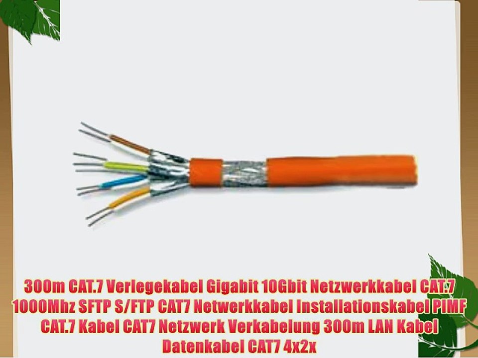300m CAT.7 Verlegekabel Gigabit 10Gbit Netzwerkkabel CAT.7 1000Mhz SFTP S/FTP CAT7 Netwerkkabel