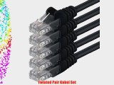 1aTTack CAT6 UTP Netzwerk Patch Kabel mit 2 x RJ45 Stecker Set (5 St?ck) schwarz 75m