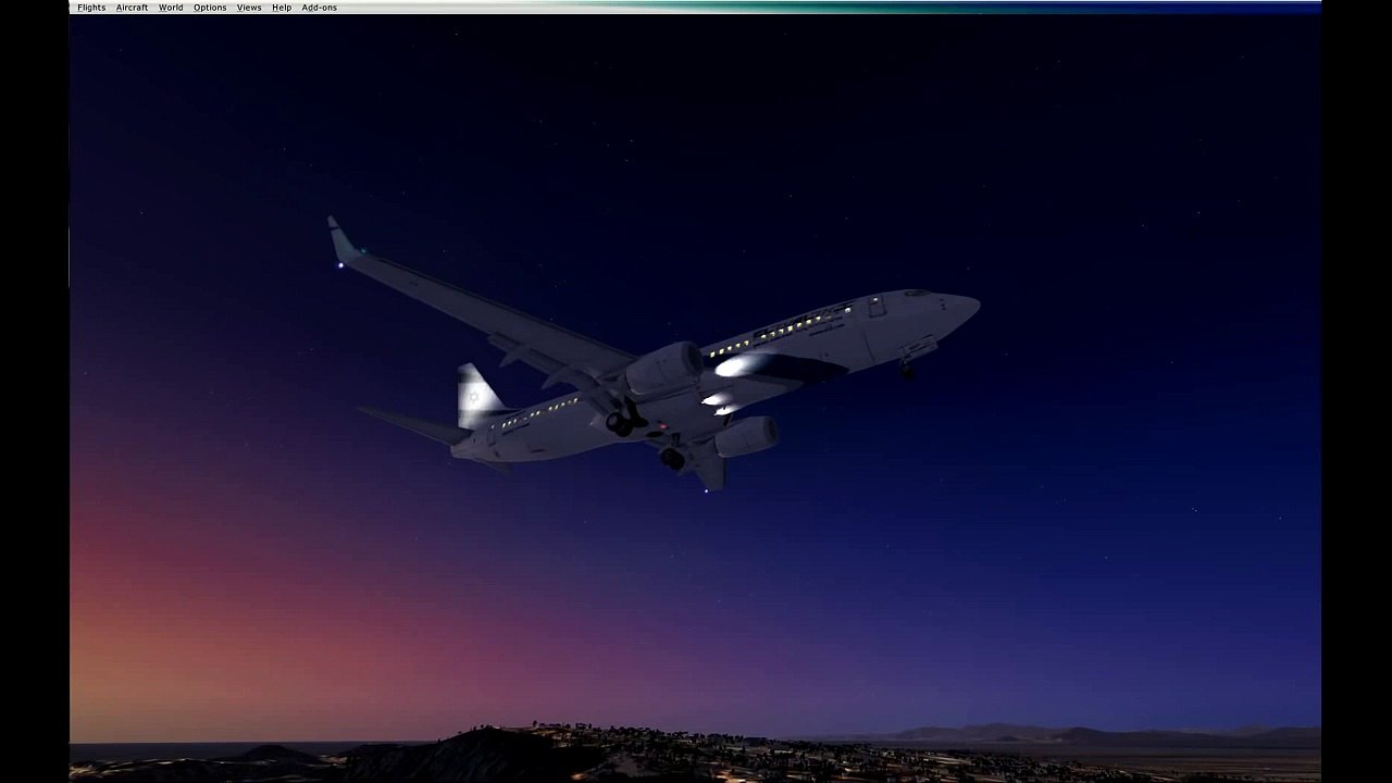 El Al 737-800 fsx V 3 default texture at night