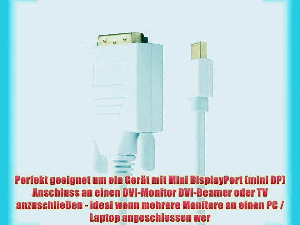 Sentivus - 5m (Meter) - Mini DisplayPort zu DVI Kabel (miniDP Stecker auf DVI Stecker) | full