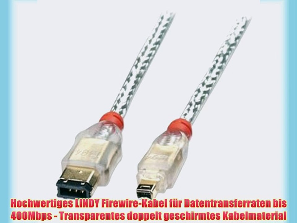 LINDY 30874 - Vergoldet Premium Firewire-Kabel - 6 Pol-Stecker an 4 Pol-Stecker - 75m