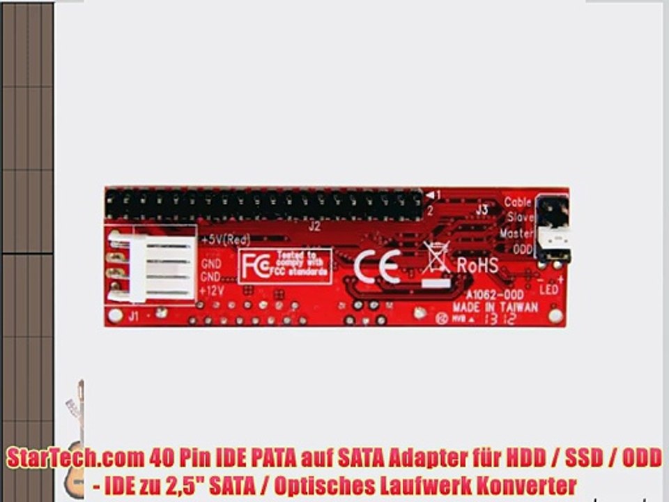 StarTech.com 40 Pin IDE PATA auf SATA Adapter f?r HDD / SSD / ODD - IDE zu 25 SATA / Optisches