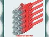 1aTTack CAT6 UTP Netzwerk Patch Kabel mit 2 x RJ45 Stecker Set (5 St?ck) rot 5m