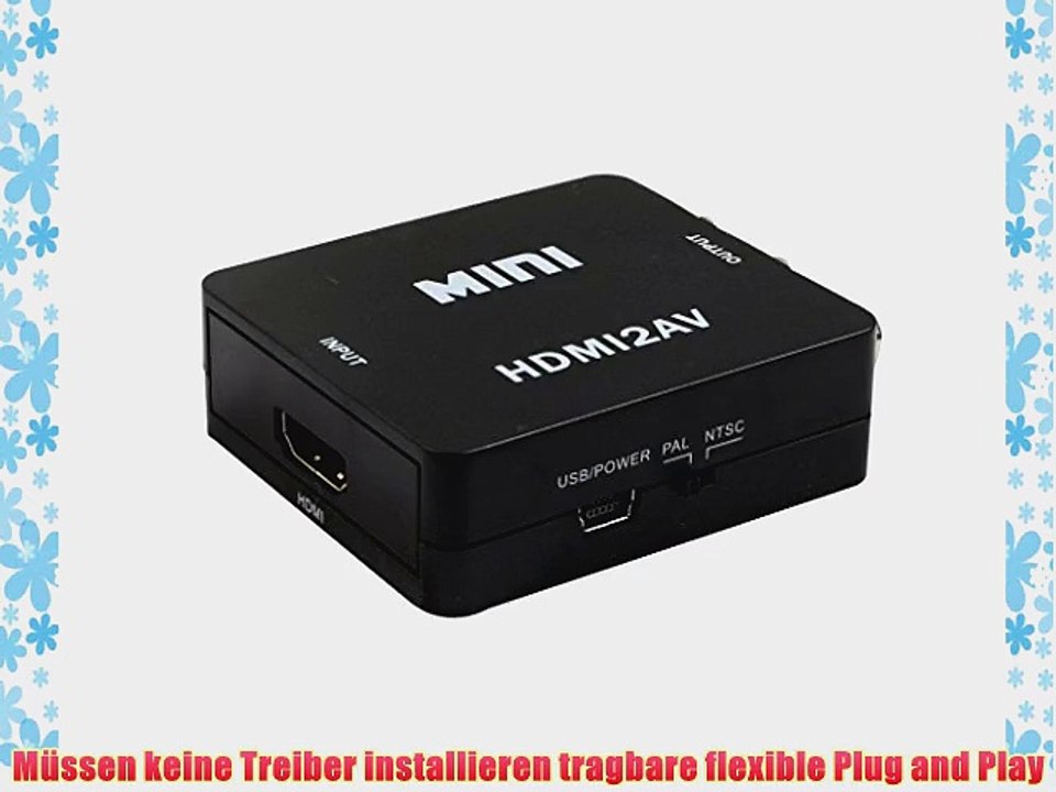 Mini HDMI to RCA Composite Video Audio AV Adapter Converter 720p/1080p
