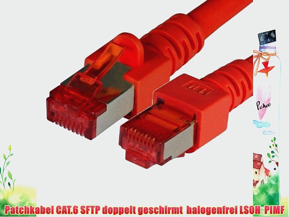 BIGtec 50m CAT.6 Ethernet LAN Patchkabel Gigabit Netzwerkkabel Patch Kabel rot folien und geflechtgeschirmt