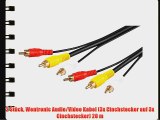 2 St?ck Wentronic Audio/Video Kabel (3x Cinchstecker auf 3x Cinchstecker) 20 m