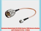 Antennen Adapterkabel f?r WLAN-Router (SMA Reverse Buchse auf N-Stecker) 015 m - 2 St?ck