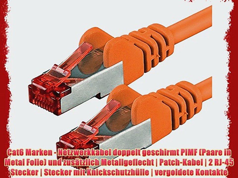 50m - orange - 1 St?ck - CAT.6 Ethernet Lan Netzwerkkabel RJ45 | 10/100/1000/Mbit/s | Patchkabel