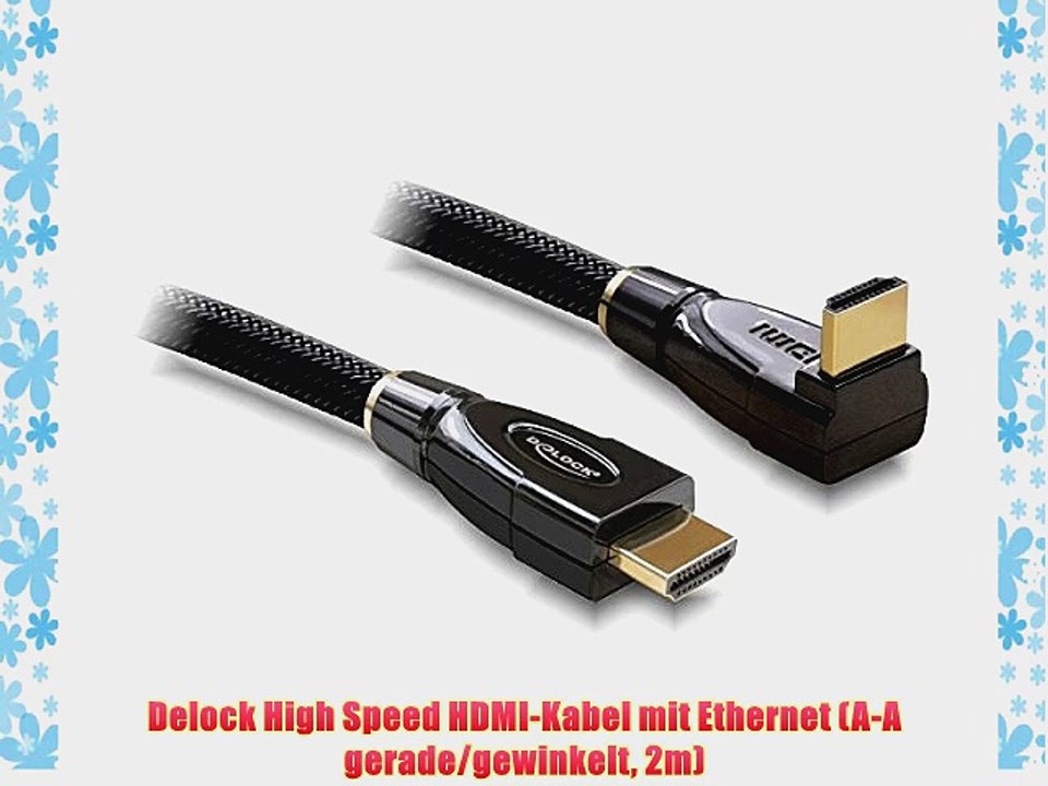 Delock High Speed HDMI-Kabel mit Ethernet (A-A gerade/gewinkelt 2m)