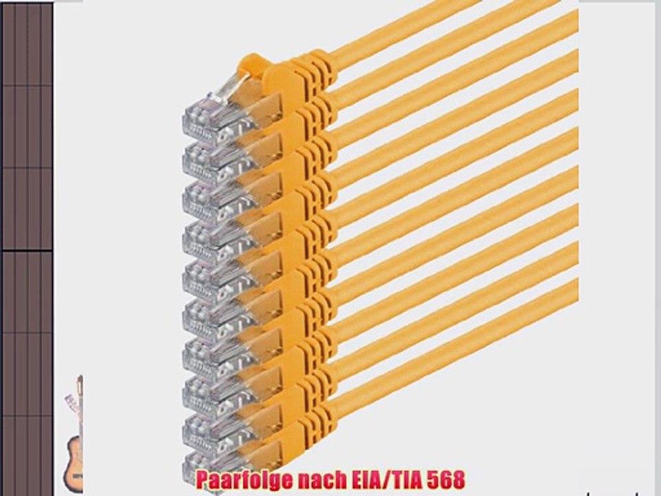 1aTTack CAT6 UTP Netzwerk Patch Kabel mit 2 x RJ45 Stecker Set (10 St?ck) gelb 5m