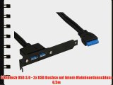 Slotblech USB 3.0 - 2x USB Buchse auf intern Mainboardanschluss 05m