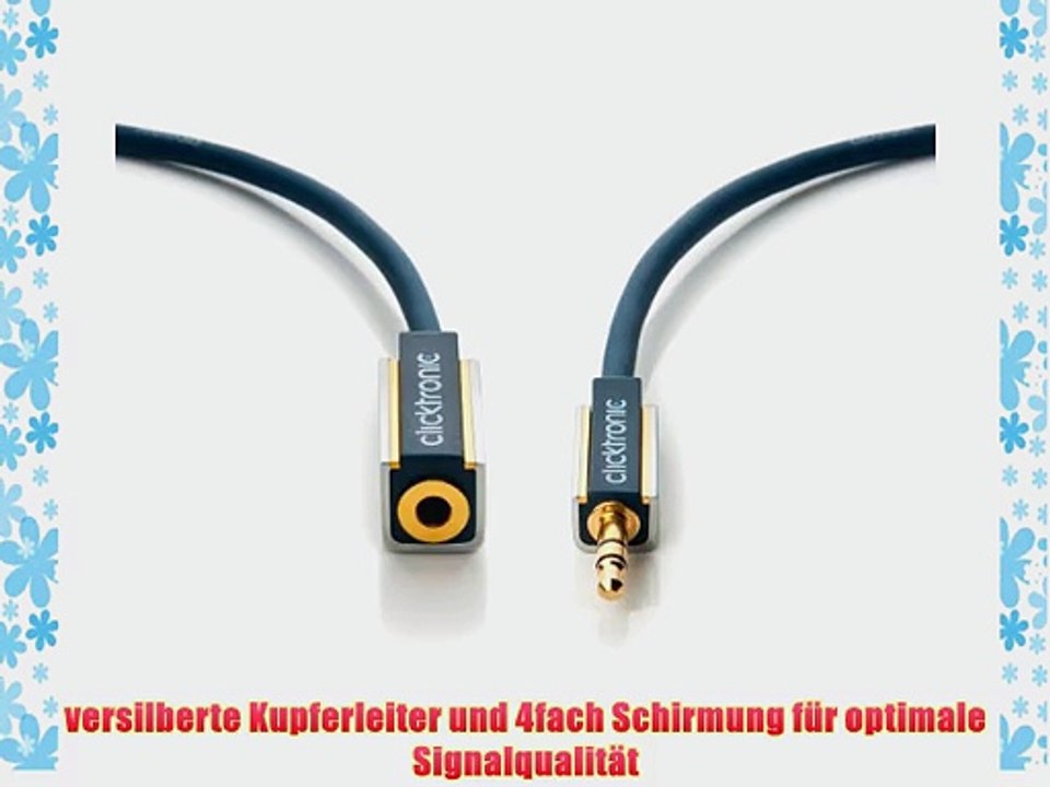 Clicktronic Advanced MP3 Audio-Verl?ngerung (35 mm Klinken-Stecker/35 mm Klinken-Kupplung 5m)