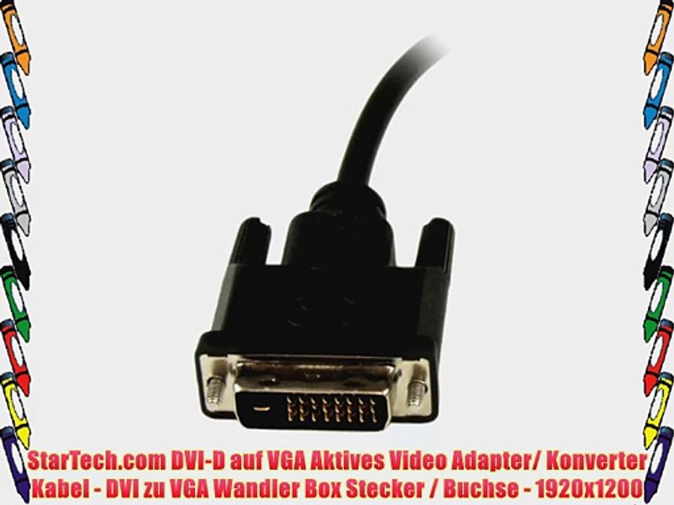 StarTech.com DVI-D auf VGA Aktives Video Adapter/ Konverter Kabel - DVI zu VGA Wandler Box