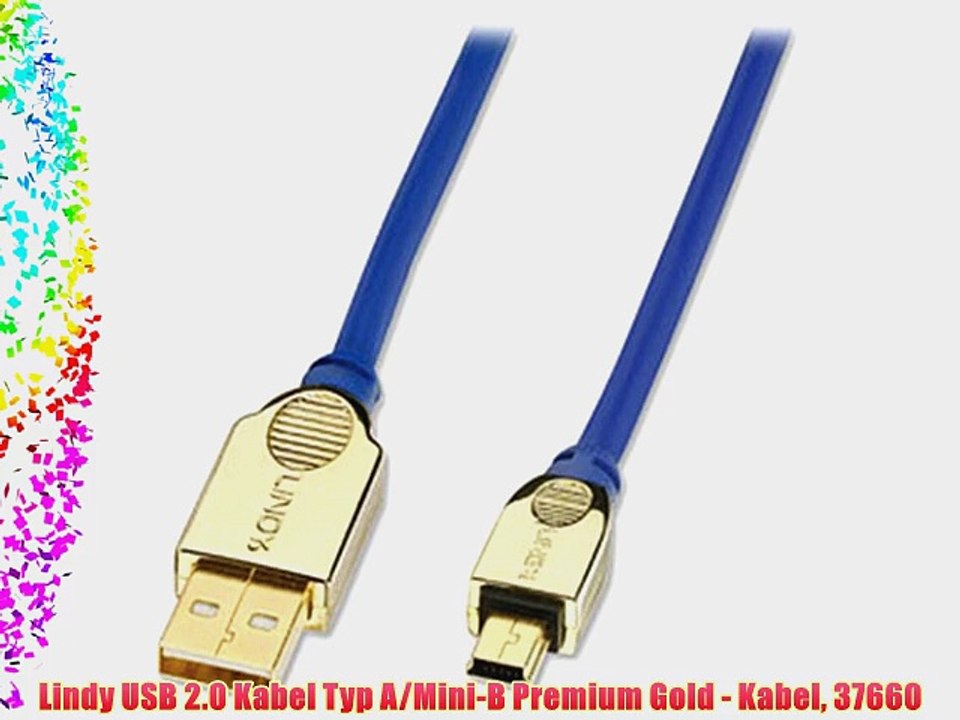 Lindy USB 2.0 Kabel Typ A/Mini-B Premium Gold - Kabel 37660
