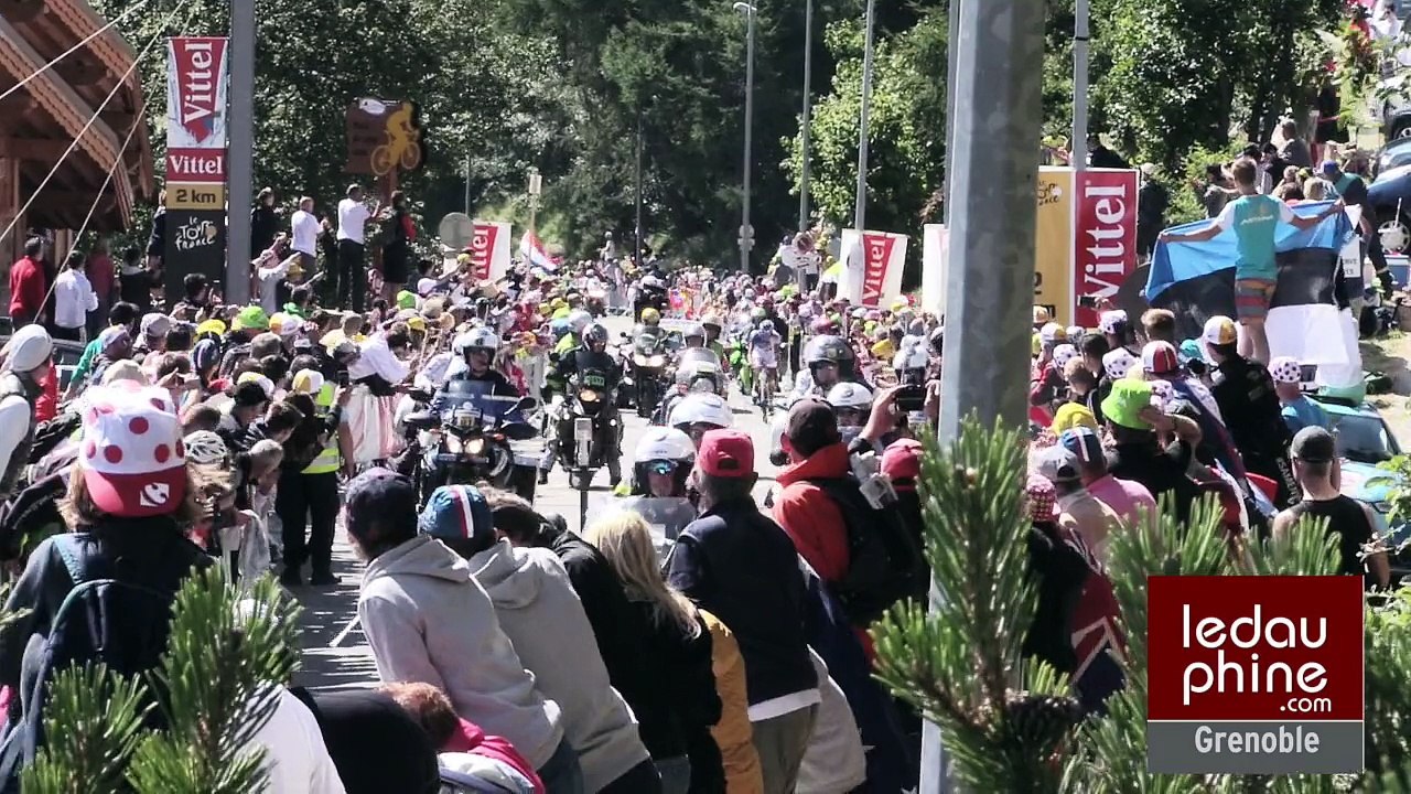 TDF 2015 les coureurs dans la montée de l'Alpe d'Huez