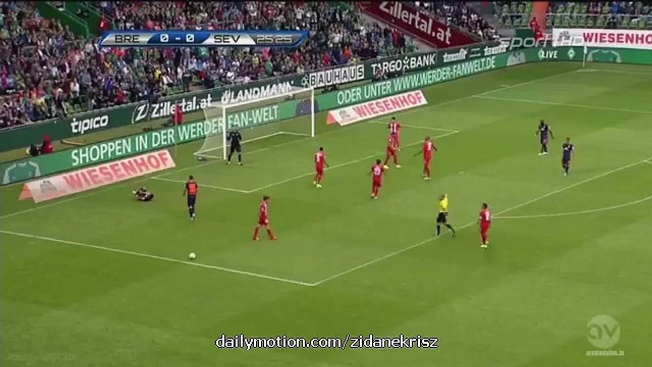 1-0 Felix Kroos Penalty-Kick Goal | Werder Bremen v. Sevilla - Friendly 25.07.2015