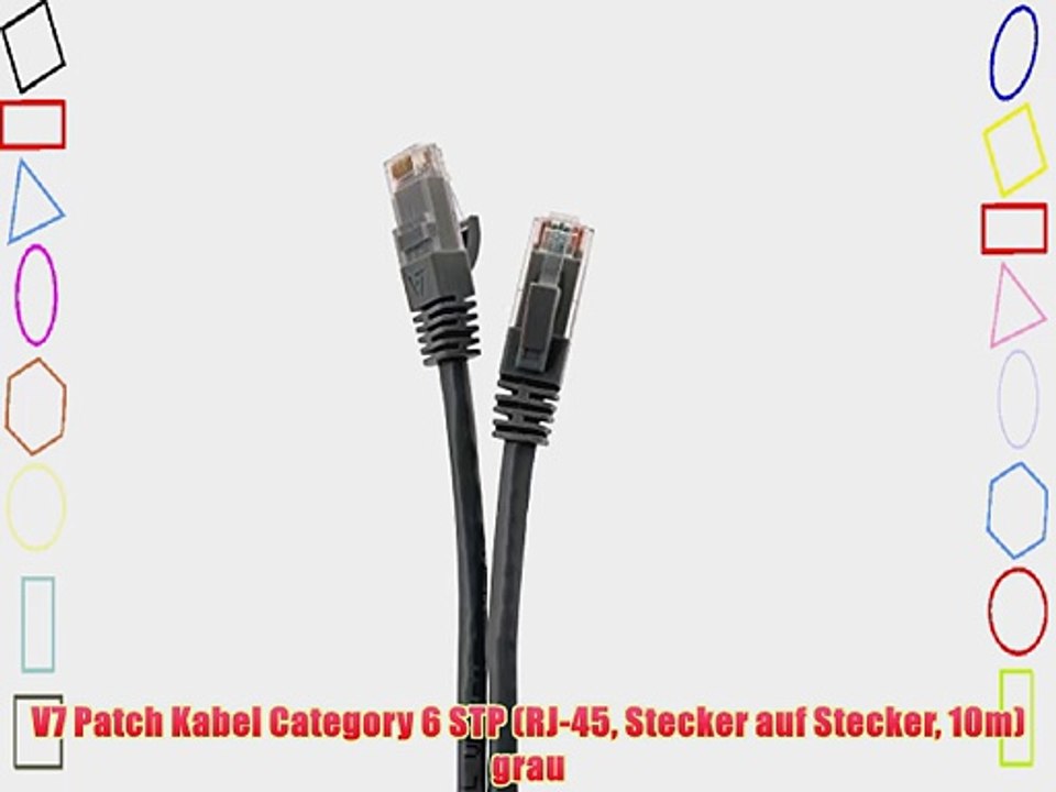 V7 Patch Kabel Category 6 STP (RJ-45 Stecker auf Stecker 10m) grau