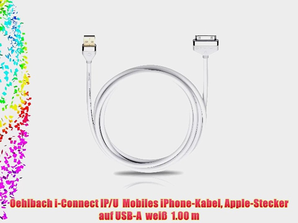 Oehlbach i-Connect IP/U  Mobiles iPhone-Kabel Apple-Stecker auf USB-A  wei?  1.00 m
