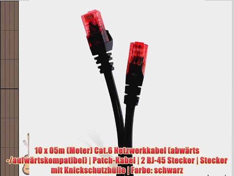 10 x 05m - CAT.6 Ethernet Gigabit Lan Netzwerkkabel (RJ45) | 10/100/1000Mbit/s | Patchkabel