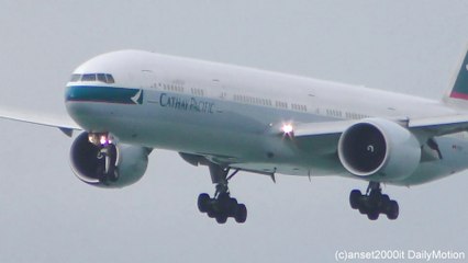 Hong Kong Airport Plane Spotting. Boeing 777 Landings Seen Up Close