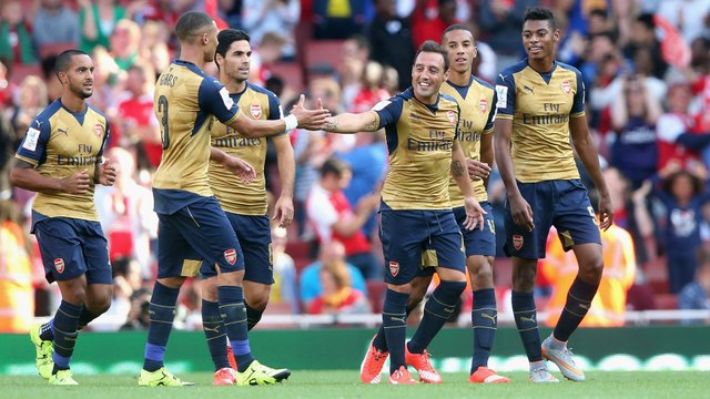 Santi Cazorla Amazing Free Kick Goal 6-0 Emirates Cup- Arsenal v. Olympique Lyon - 25.07.2015