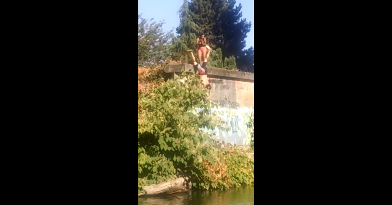 jumping into the river FAIL