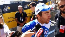 Thibaut Pinot (FDJ), vainqueur de la 20e étape, à l'arrivée à L'Alpe-d'Huez