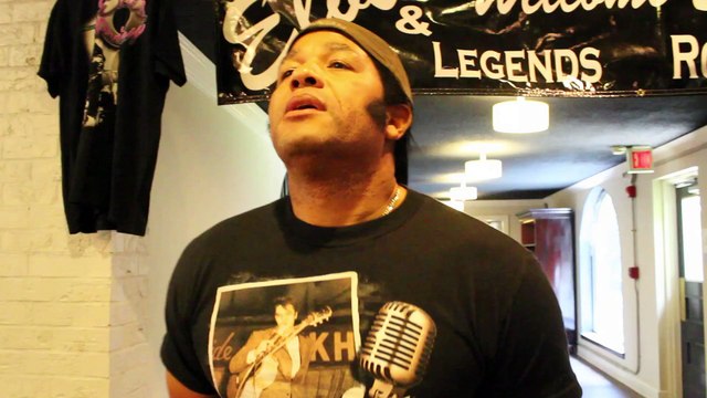 Robert Washington cuts an ad for Elvis Week 2013