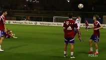 Football players doing tricks with Football