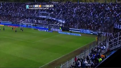 Gol de Rodrigo Lechner. Gimnasia LP 1-1 Crucero del Norte