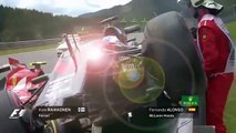F1 2015 Austrian GP Crash  Kimi Raikkonen and Fernando Alonso