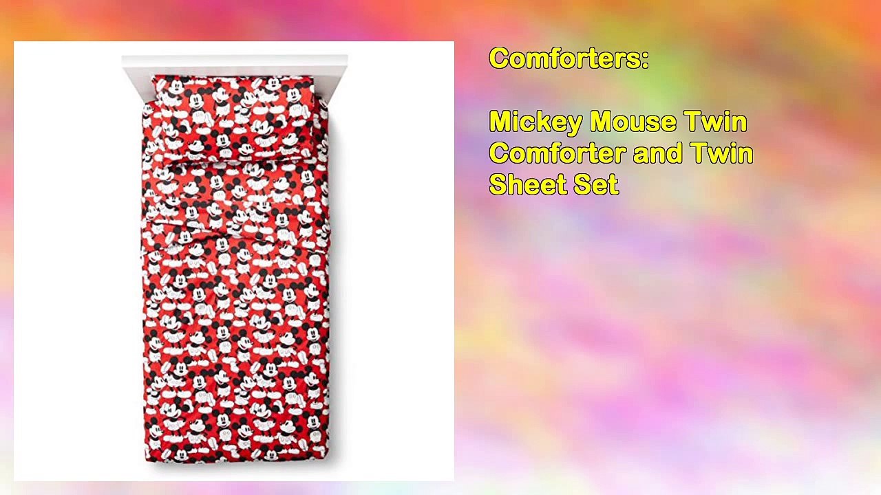 Mickey Mouse Twin Comforter and Twin Sheet Set