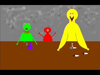 Kermit and Bigbird Stoned