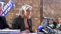 Emeutes parisiennes, réformes des retraites : conférence de presse de Marine Le Pen à Versailles