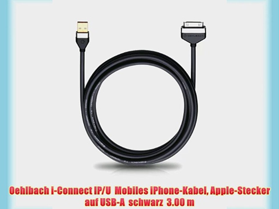 Oehlbach i-Connect IP/U  Mobiles iPhone-Kabel Apple-Stecker auf USB-A  schwarz  3.00 m