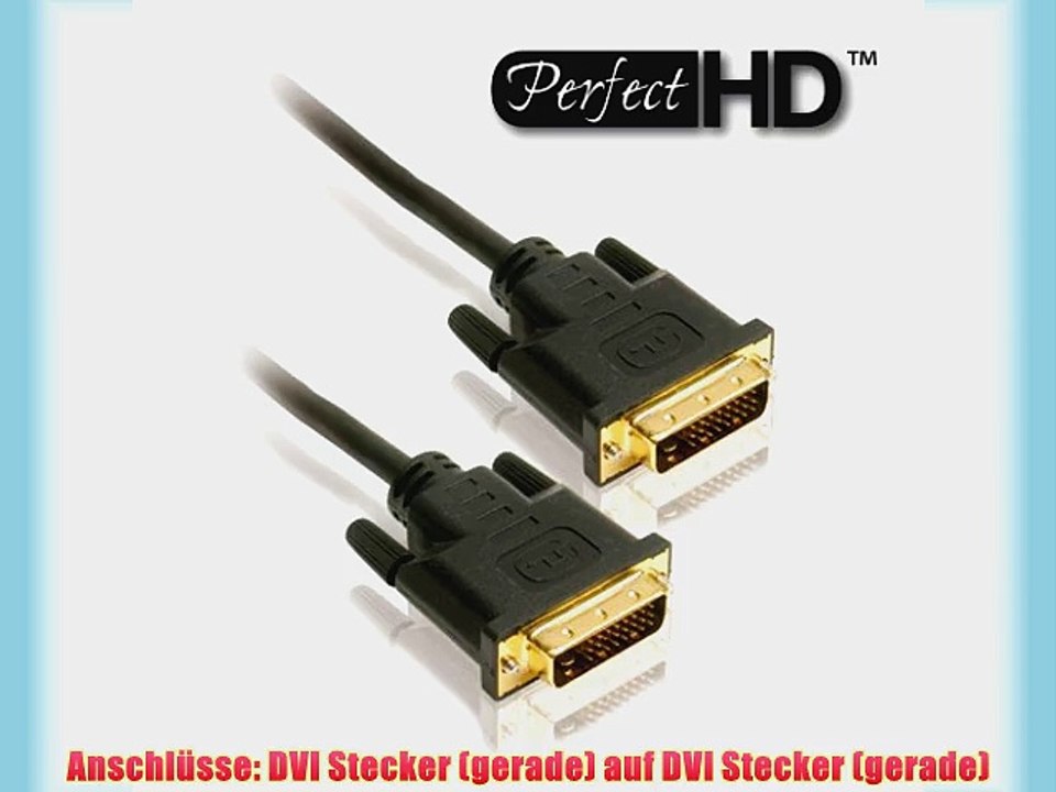PerfectHD Premium Dual-Link DVI Kabel DVI Stecker (male) - DVI Stecker (male) mit Ferrit Filter