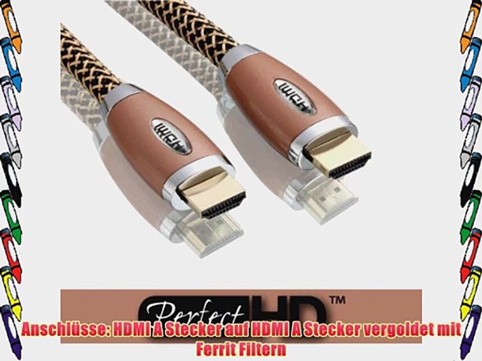 PerfectHD Premium HDMI Kabel    GOLD SERIES    Stecker-Stecker mit Ethernet *** 2er Pack -