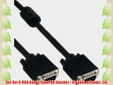 3er Set S-VGA Kabel 15pol HD Stecker / Stecker schwarz 2m