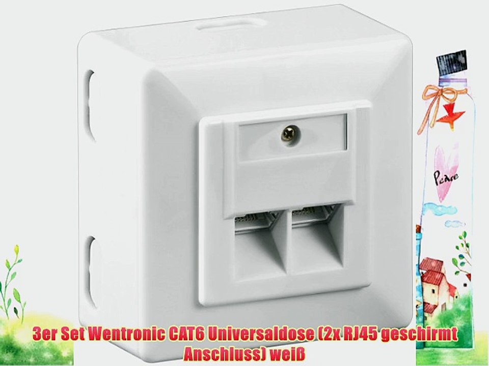 3er Set Wentronic CAT6 Universaldose (2x RJ45 geschirmt Anschluss) wei?
