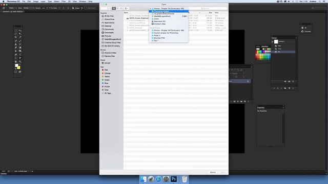 Photoshop : How to add custom shapes to Photoshop CC 2015 MAC tutorial