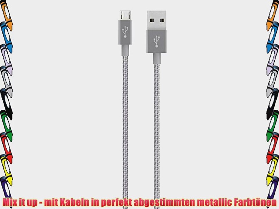 Belkin MixIt Metallic Micro-USB auf USB Kabel (12 m) grau