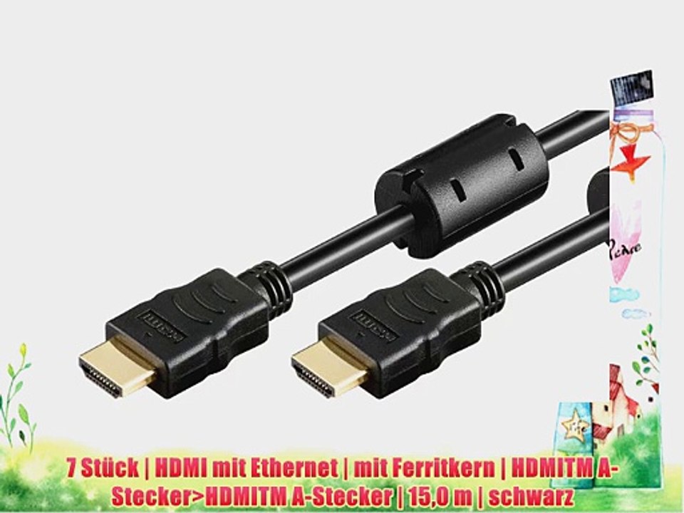 7 St?ck | HDMI mit Ethernet | mit Ferritkern | HDMITM A-Stecker