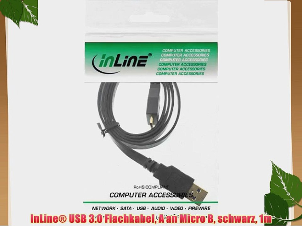 InLine? USB 3.0 Flachkabel A an Micro B schwarz 1m