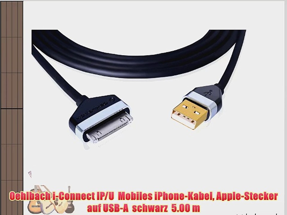 Oehlbach i-Connect IP/U  Mobiles iPhone-Kabel Apple-Stecker auf USB-A  schwarz  5.00 m