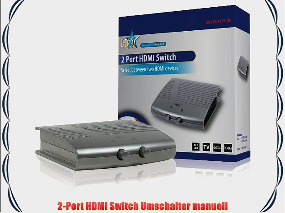 2-Port HDMI Switch Umschalter manuell